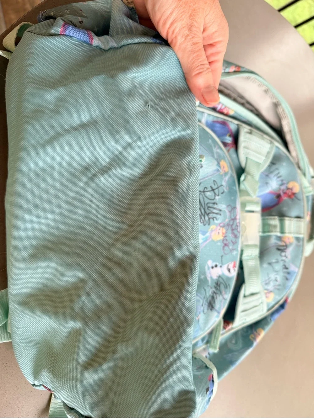 PB Kids Disney Signed Blue Character Print Backpack with Chest Straps